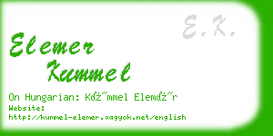 elemer kummel business card